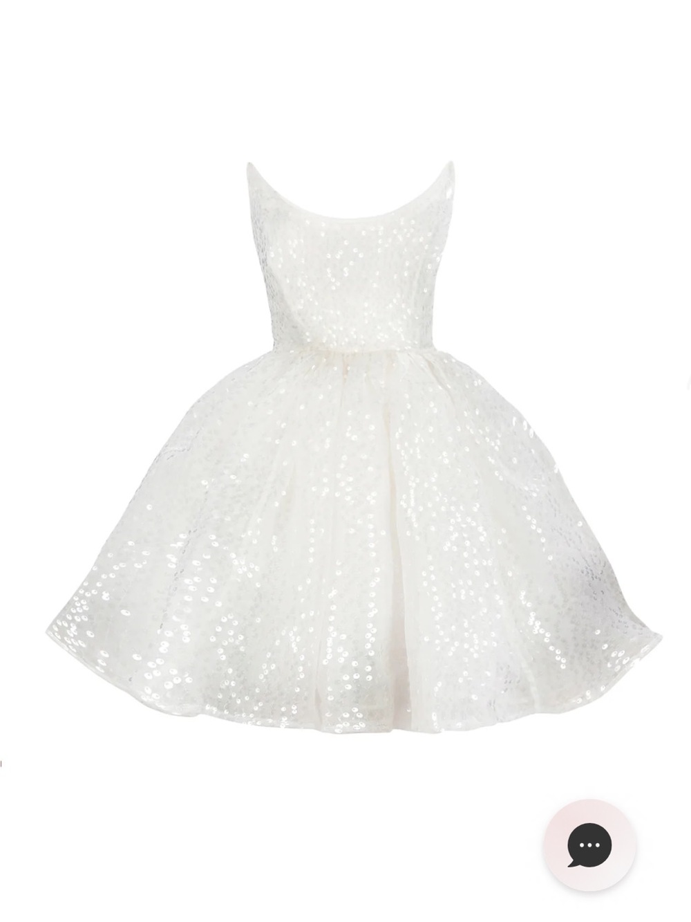 Selkie Frosted Vueve Dress - Sparkling White Sequin Party Dress - size medium